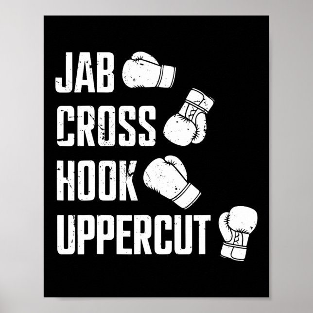 Poster Jab Cross Hook Uppercut Boxer Workout (Frente)