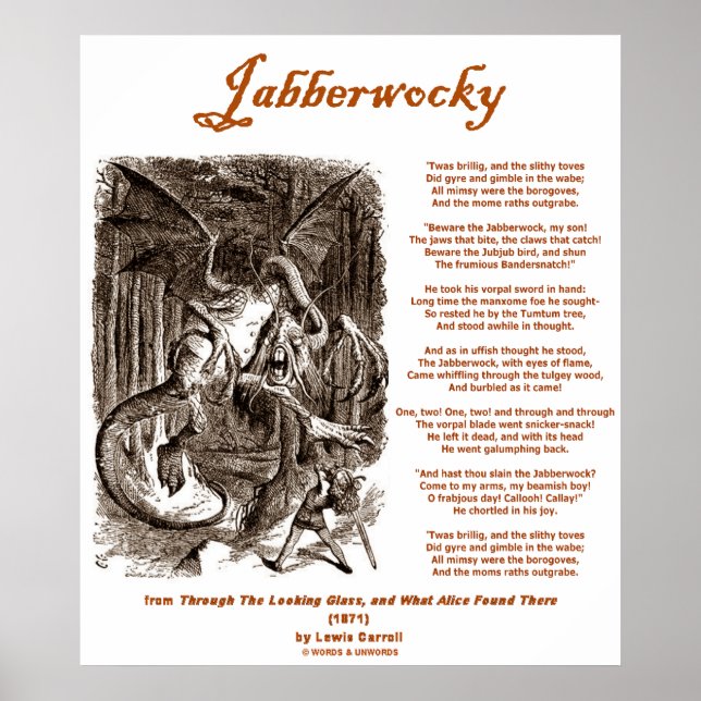 Pôster Jabberwocky (Lewis Carroll Através De Vidro De Olh (Frente)
