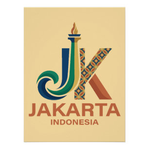 Pôster Jacarta Indonésia Sudeste Asiático