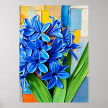 Jacinto Vibrante em Estilo Abstrato Moderno
