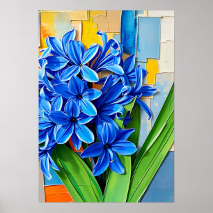 Poster Jacinto Vibrante em Estilo Abstrato Moderno