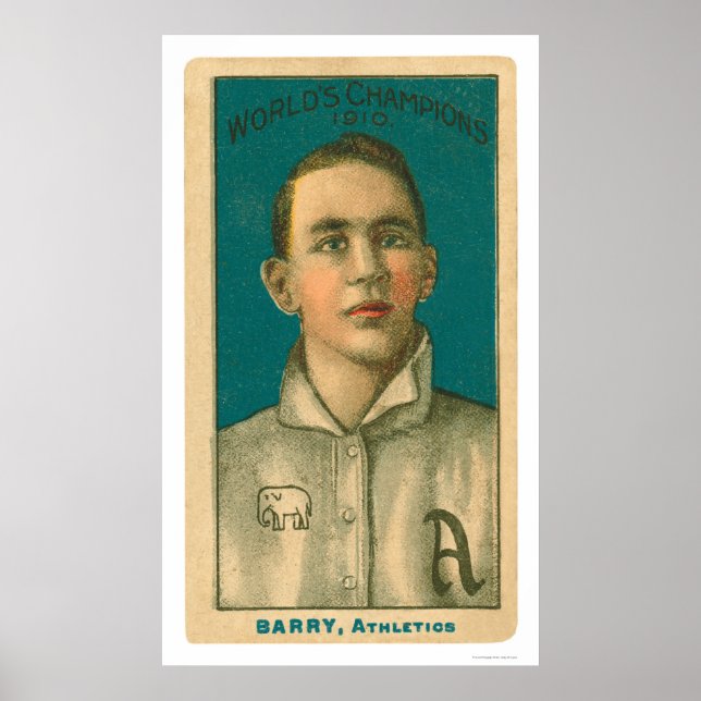 Pôster Jack Barry Baseball 1910 (Frente)