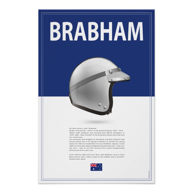 Pôster Jack Brabham Helmet (Frente)