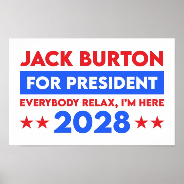 Poster Jack Burton Para Presidente 2028 (Frente)