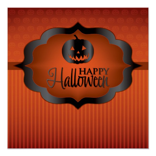 Pôster Jack de laranja do Halloween o'lantern (Frente)