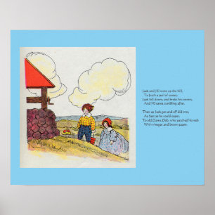 Poster Jack e Jill subiram a montanha Rhyme