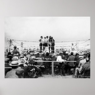 Poster Jack Johnson contra o encaixotamento de Jim Flynn