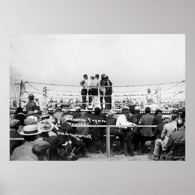 Poster Jack Johnson vs. Fireman Jim Flynn Boxing: 1912 (Frente)