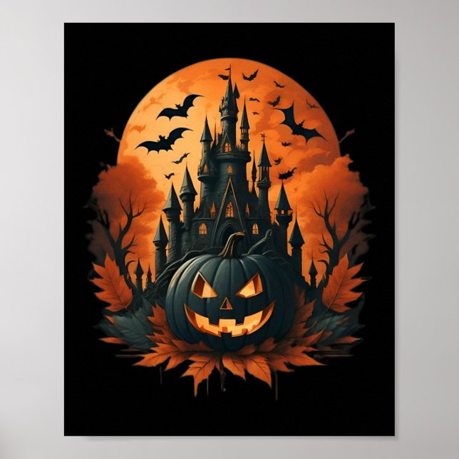 Poster Jack O' Lantern Face Halloween Pumpkin Spooky (Frente)