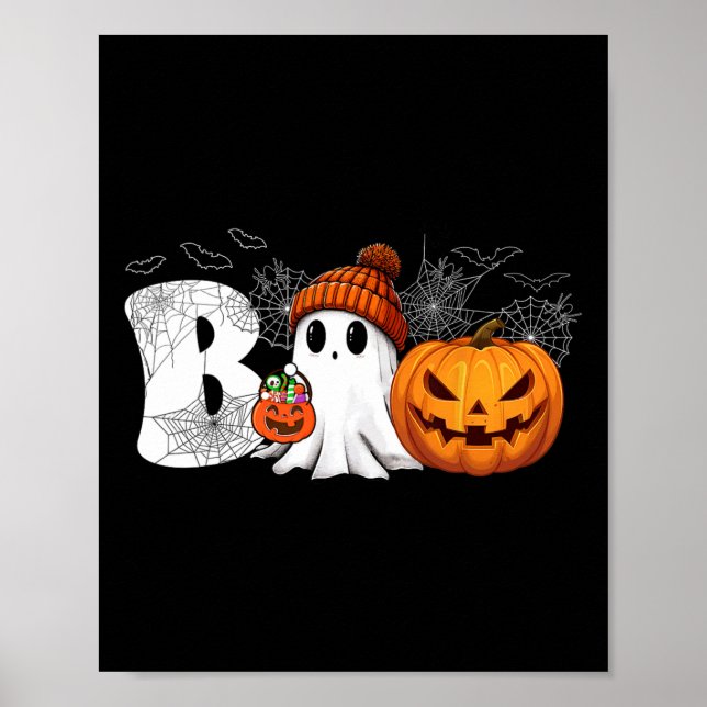 Poster Jack O Lantern Ghost Boo Halloween Costumes Boy Gi (Frente)
