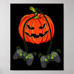 Poster Jack O Lantern Video Gamer Controla Halloween B