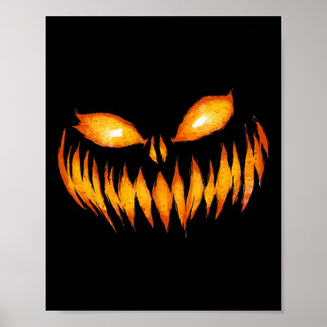 Poster Jack O Lanterna Assustado Pumpkin Esculpido No Dia (Frente)