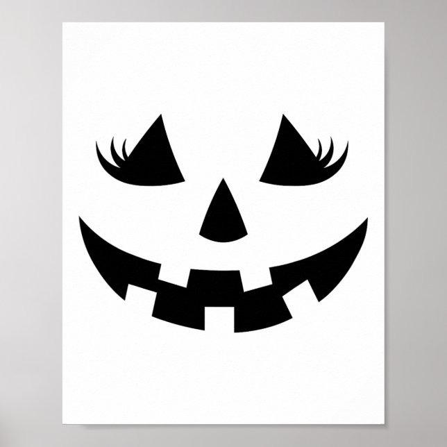 Poster Jack O Lanterna Face Pumpkin Eyelashes Halloween W (Frente)