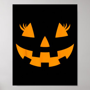 Poster Jack O Lanterna Face Pumpkin Eyelashes Hallowen Co