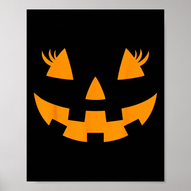 Poster Jack O Lanterna Face Pumpkin Eyelashes Hallowen Co (Frente)