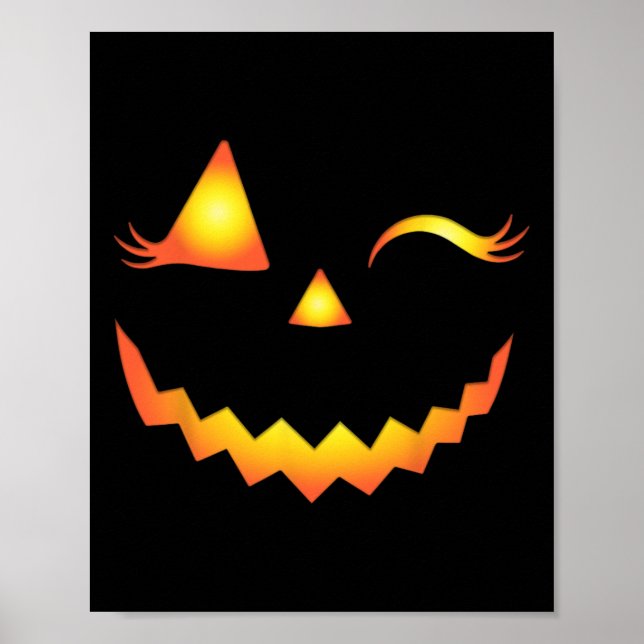 Poster Jack O Lanterna Face Pumpkin Eyelashes Hallowen Co (Frente)