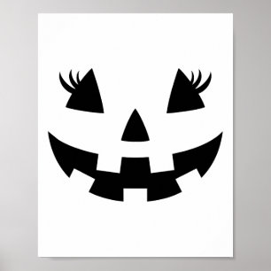 Poster Jack O Lanterna Face Pumpkin Eyelashes Hallowen Co