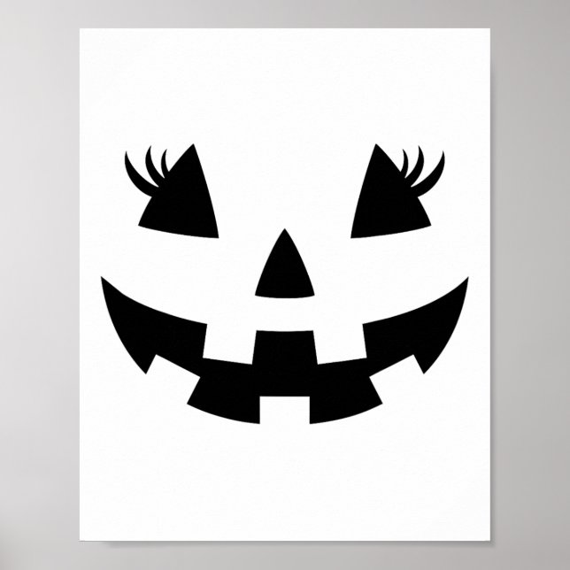 Poster Jack O Lanterna Face Pumpkin Eyelashes Hallowen Co (Frente)