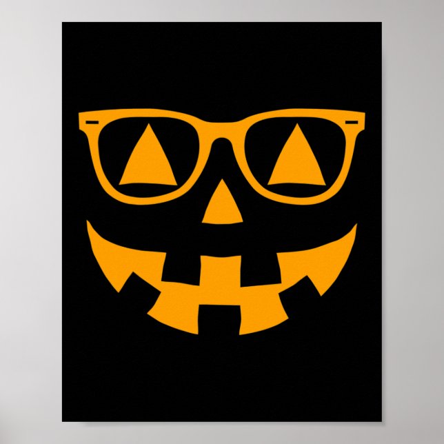 Poster Jack O Lanterna Rosto Óculos escuros Halloween P (Frente)