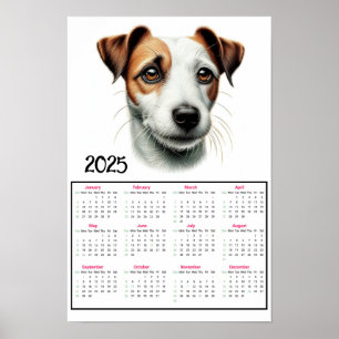 Poster Jack Russell Terrier 2025 Calendário