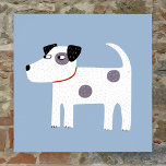Poster Jack Russell Terrier Dog<br><div class="desc">Um cachorro bonitinho,  mas veloz,  Jack Russell Terrier,  em um fundo azul. Estes adoráveis filhotes também são conhecidos como Parson Russell Terriers.</div>
