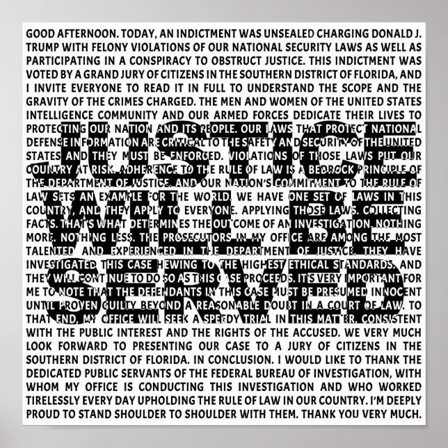 Poster Jack Smith Anti Trump Indicativo Político Citação  (Frente)