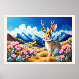 Poster Jackalope Mountain Desert Just for Fun