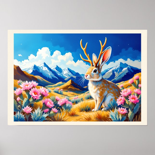 Poster Jackalope Mountain Desert Just for Fun (Frente)