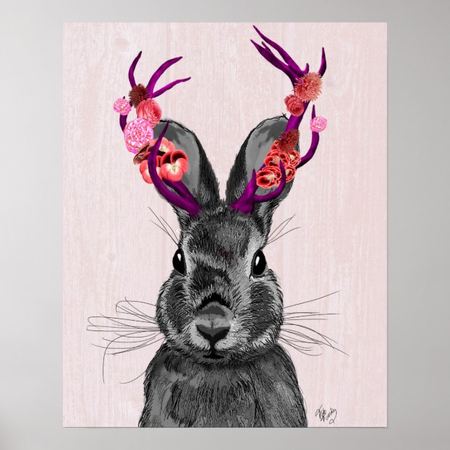 Pôster Jackalope with Pink Antlers (Frente)