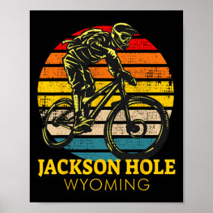 Poster Jackson Hole Wyoming Ciclismo de Montanha Retro Mt