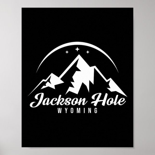 Poster Jackson Hole Wyoming Ski Resort Skiboardin (Frente)
