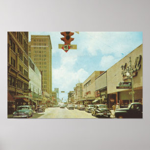 Poster Jacksonville, cena da rua FL, 1960