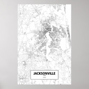 Poster Jacksonville, Florida (preto no branco)