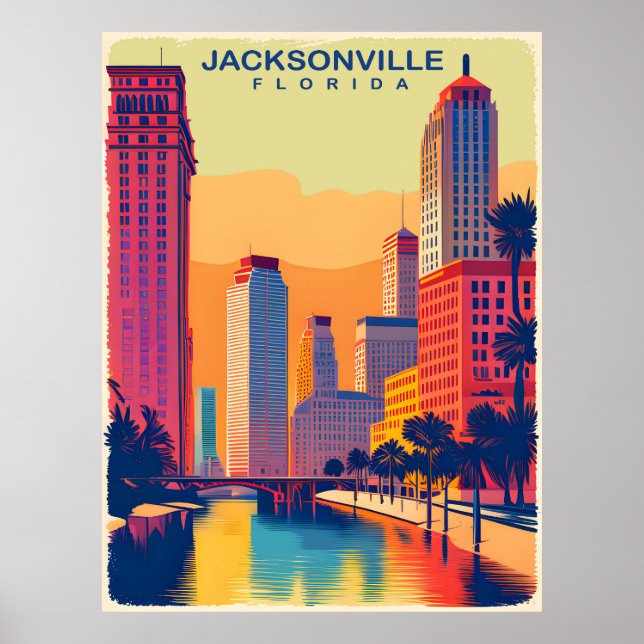 Poster Jacksonville, Florida, Viagem (Frente)