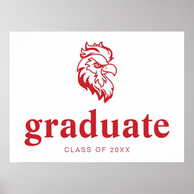 Poster Jacksonville State University Gamecocks Red Eagle (Frente)