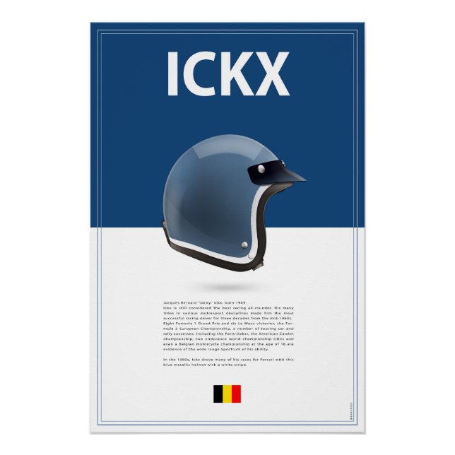 Pôster Jacky Ickx Helmet (Frente)