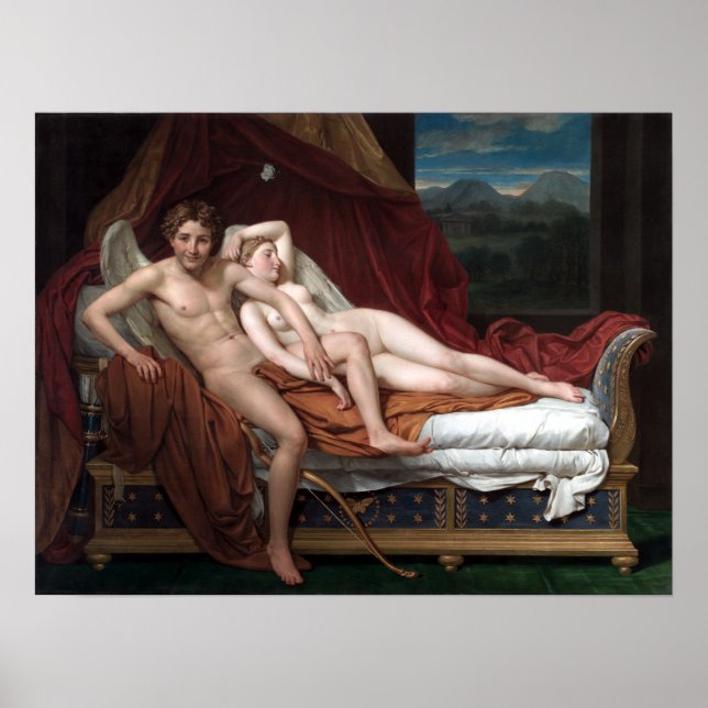 Poster Jacques-Louis David Cupid e Psyche (Frente)