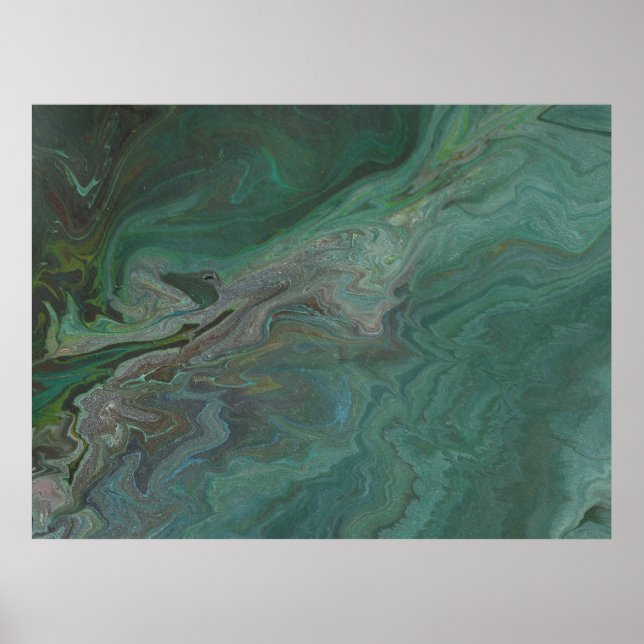 Poster Jade 2 Verde Escuro Abstrato (Frente)