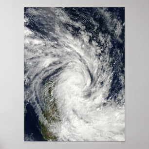 Pôster Jade tropical da tempestade que vem em terra sobre
