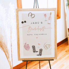Poster JADE Wine Cowgirl Country Bachelorette Itinerary