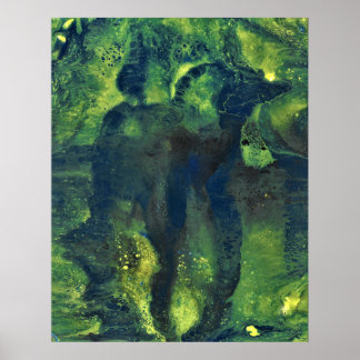 Poster Jaded Lover 1 Deep Green Abstract Art Print