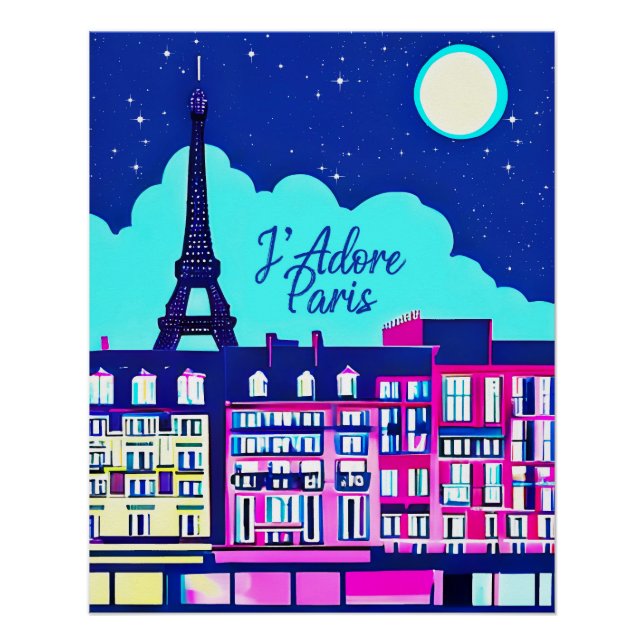 Pôster J'adore Paris - Fantasia Paris sob lua cheia (Frente)