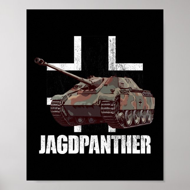 Poster Jagdpanther caçando Pantera Tanque Alemão Destroye (Frente)