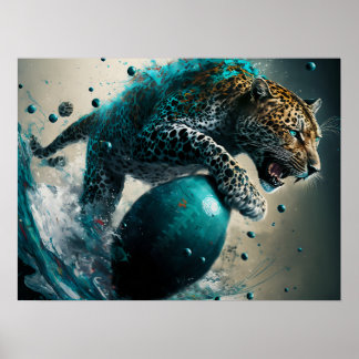 Poster Jaguar de chá e futebol