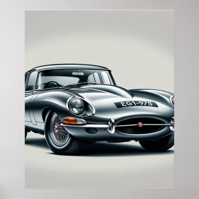 Poster Jaguar E-Type (1961-1975) (Frente)