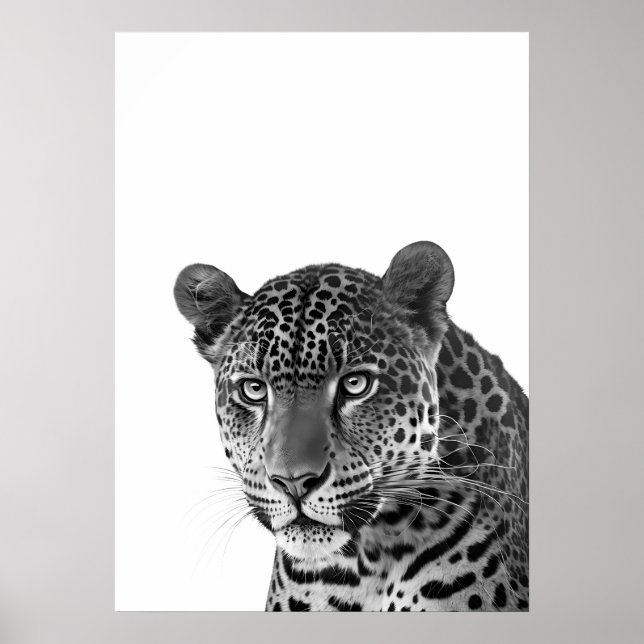 Poster Jaguar Jungle Modern Retrato preto (Frente)