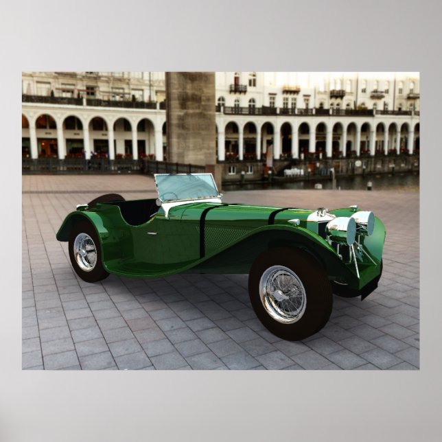 Poster Jaguar SS 90 Roadster - GRANDE (Frente)