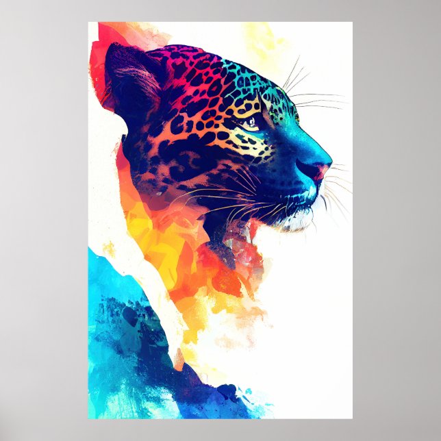 Poster Jaguar Wild Nature - Pintura De Cor Animal (Frente)