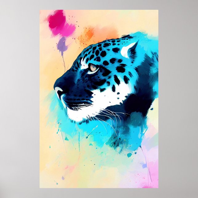 Poster Jaguar Wild Nature - Pintura De Cor Animal (Frente)