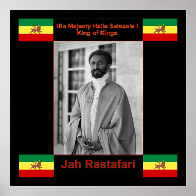 Poster Jah Rastafari, Haile Selassie I Canvas Print 3 ft  (Frente)